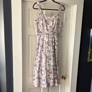 Nanette Lepore Pink and Blue Floral Midi Dress